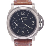 Officine Panerai Officeene Panerai Luminor Marina PAM00177男士SS /皮革手表手工滚黑文件A-Rank使用水池