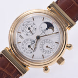 Iwc da Vinci chronograph perpetual calendar Men's YG / Leather watch automatic winding white textbook A rank used Silgrin