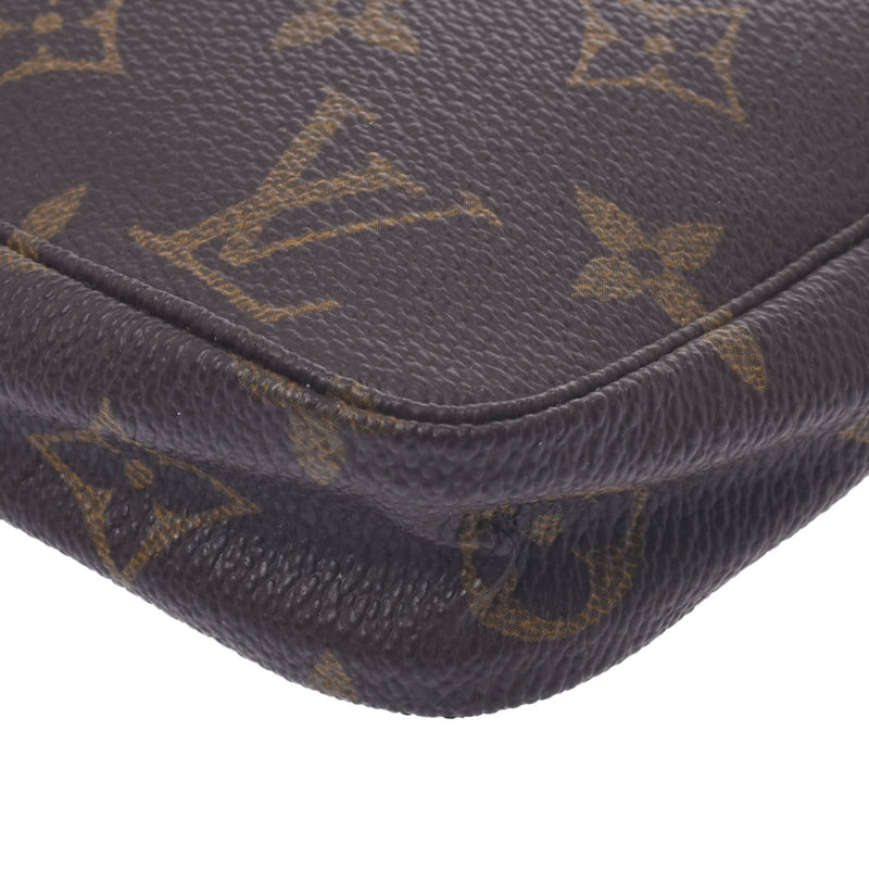 LOUIS VUITTON Monogram Pochette配饰老棕M51980女士Monogram帆布配饰小袋B等级二手Ginzo