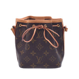 Louis Vuitton Louis Vuitton Monogram Nanonoe Brown M41346女性的Monogram Canvas单肩包AB排名使用水池