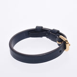 LOUIS VUITTON Louis Vuitton Maison fondee en 1854 #17 Navy Blue Gold Fittings Unisex Calf Bracelet AB Rank Used Ginzo