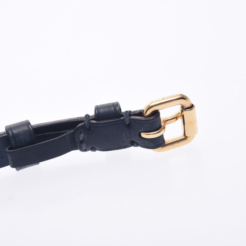 LOUIS VUITTON Louis Vuitton Maison fondee en 1854 #17 Navy Blue Gold Fittings Unisex Calf Bracelet AB Rank Used Ginzo