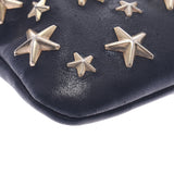 Jimmy Choo Jimmy Choo Star Studs Black Gold Bracket Unisex Curf Clutch Bag B Rank Used Sinkjo