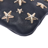 Jimmy Choo Jimmy Choo Star Studs Black Gold Bracket Unisex Curf Clutch Bag B Rank Used Sinkjo