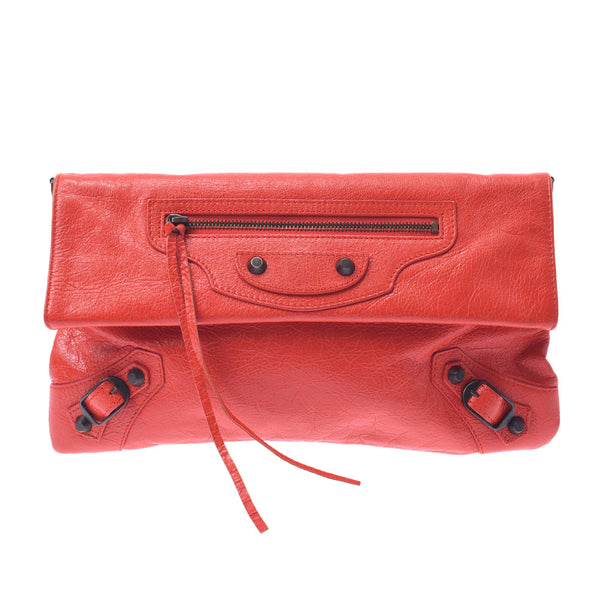 BALENCIAGA Valenciaga Classic Envelope 2way Bag Red System 319376 Women's Curf Clutch Bag A-Rank Used Sinkjo