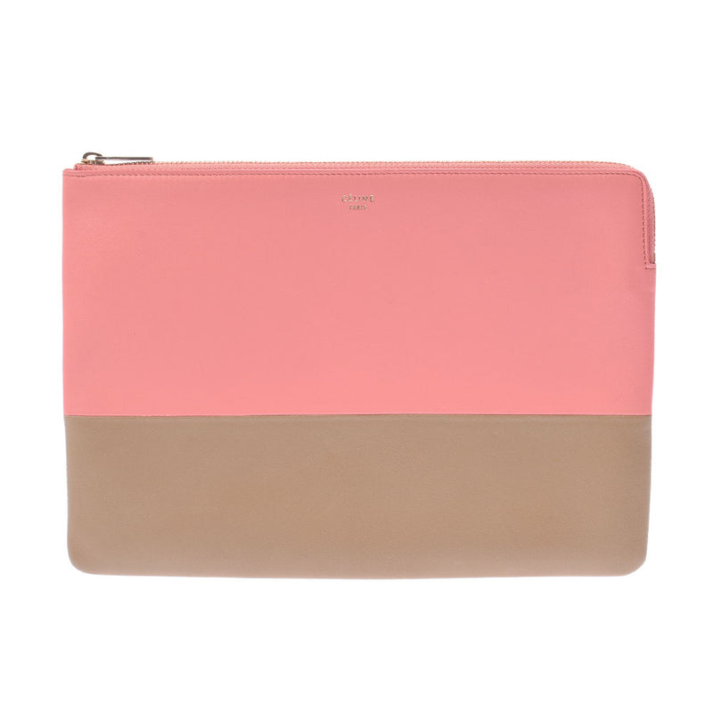 Celine by color pink beige unisex calf clutch bag CELINE used