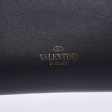 Valentino Garavani Valentino Garavani Rock Studs Black Gold Bracket Unisex Curf Long Wallet A-Rank Used Silgrin