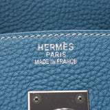 Hermes Hermes Burkin 35 Brugen Silver Bracket □ I Engraved (around 2005) Unisex Togo Handbags AB Rank Used Silgrin