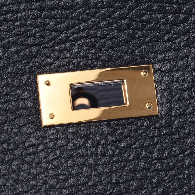 Hermes Hermes Kelly De Peche 38 Black Gold Bracket □ E-engraving (around 2001) Unisex Aldenne Business Bag A-rank used Silgrin
