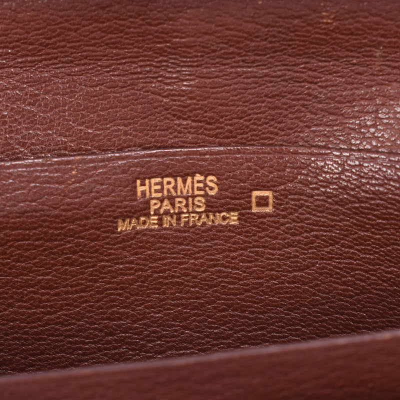 Hermes Hermes Biamic Classic Tea Silver Bracket □ I Engraved (around 2005) Ladies Aligator Long Wallet B Rank Used Sinkjo