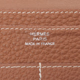 Hermes Hermes Dogon GM Gold Silver Flockage □ J-Engraved (around 2006) Unisex Togo Long Wallet B Rank Used Sinkjo