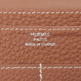 HERMES エルメス ドゴンGM ゴールド シルバー金具 □J刻印(2006年頃) ユニセックス トゴ 長財布 Bランク 中古 銀蔵