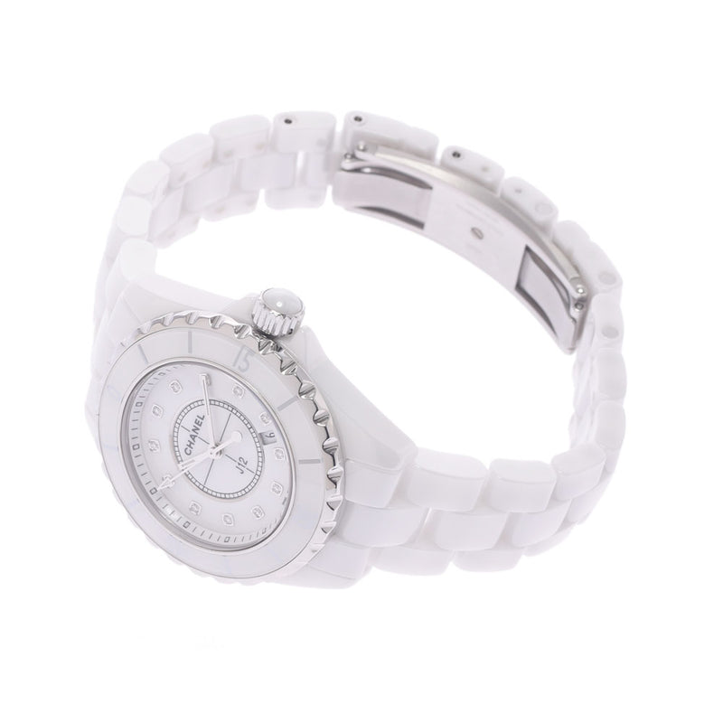 Chanel Chanel J12 33mm 12P Diamond H1628 Women White Ceramic / SS Watch Quartz White Flight A-Rank Used Silgrin