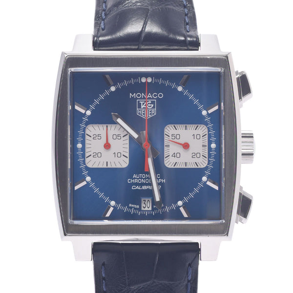 Tag Heuer Tag Heuer Monaco Chronograph CAW2111 Men's SS / Leather Watch Automatic Roll Blue Character A-Rank Used Silgrin