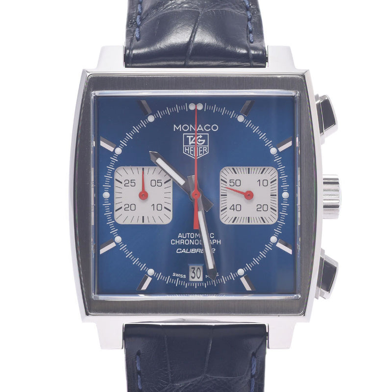 TAG HEUER タグホイヤー モナコ クロノグラフ CAW2111 メンズ SS/革 腕時計 自動巻き 青文字盤 Aランク 中古 銀蔵