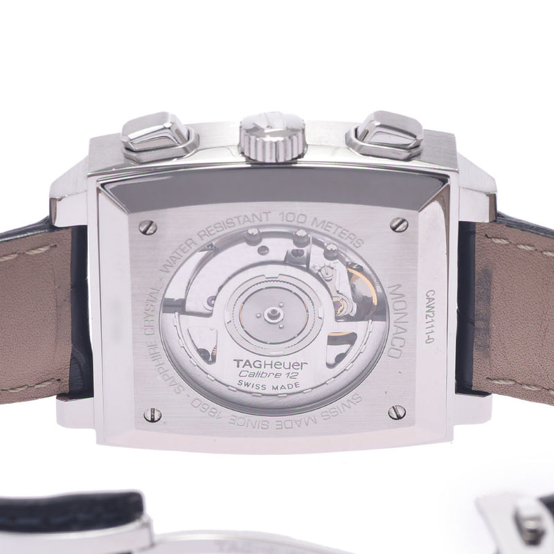 TAG HEUER タグホイヤー モナコ クロノグラフ CAW2111 メンズ SS/革 腕時計 自動巻き 青文字盤 Aランク 中古 銀蔵