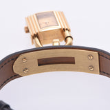 HERMES Hermes Kelly Watch Women's GP/Leather Watch Quartz Champagne Dial AB Rank Used Ginzo