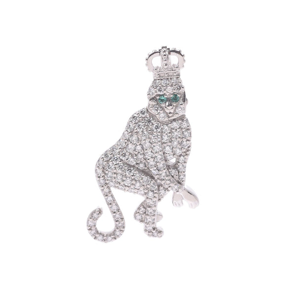 Justin Davis Justin Davis Monkey Diamond 0.85CT Emerald 0.02CT UniSEX PT900铂金吊坠顶部A-Rank使用Silgrin