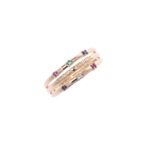 Sonia Rykiel ソニアリキエル ダイヤ0.01ct ルビー エメラルド サファイア 11号 レディース K18YG リング・指輪 Aランク 中古 銀蔵