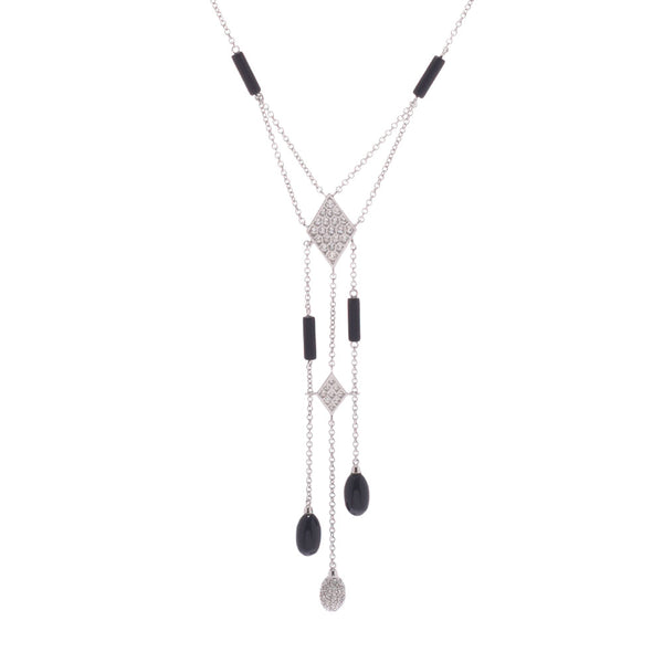 [Summer Selection Recommended] Other Luca Carati Luka Collarty Diamond Onyx Women's K18WG Necklace A-Rank Used Silgrin