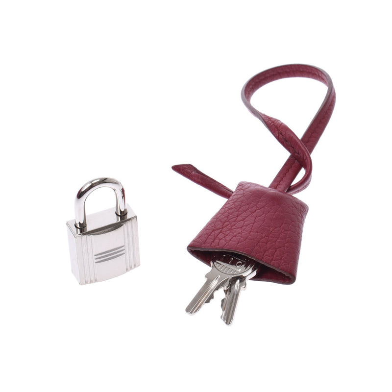 Hermes Victoria 35 Ruby silver hardware 14K (1414) Unisex