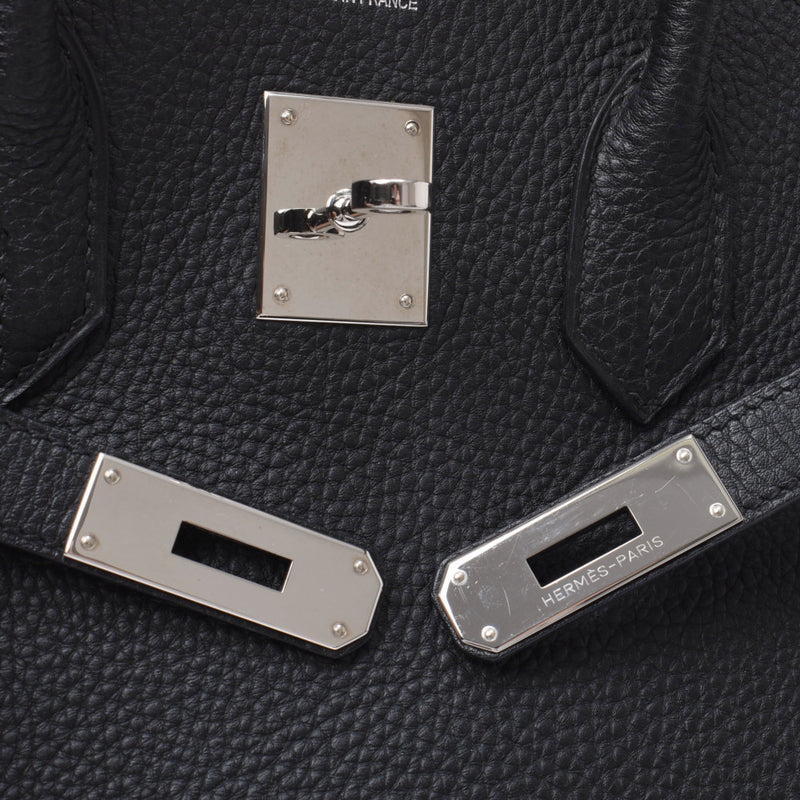 HERMES爱马仕巴金35黑色银色金属零件N刻印（2010年左右）中性多哥手提包A等级二手银藏