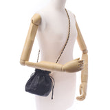 CHANEL シャネル ミニ巾着 チェーンショルダーバッグ 黒 ゴールド金具 レディース ラムスキン ショルダーバッグ Bランク 中古 銀蔵