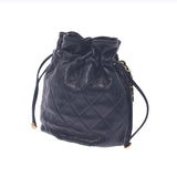 CHANEL シャネル ミニ巾着 チェーンショルダーバッグ 黒 ゴールド金具 レディース ラムスキン ショルダーバッグ Bランク 中古 銀蔵