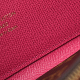 Louis Vuitton Louis Vuitton Monogram Portfoille Crimmers Hot Pink M42119 Unisex Monogram Canvas Long Wallet A-Rank Used Silgrin