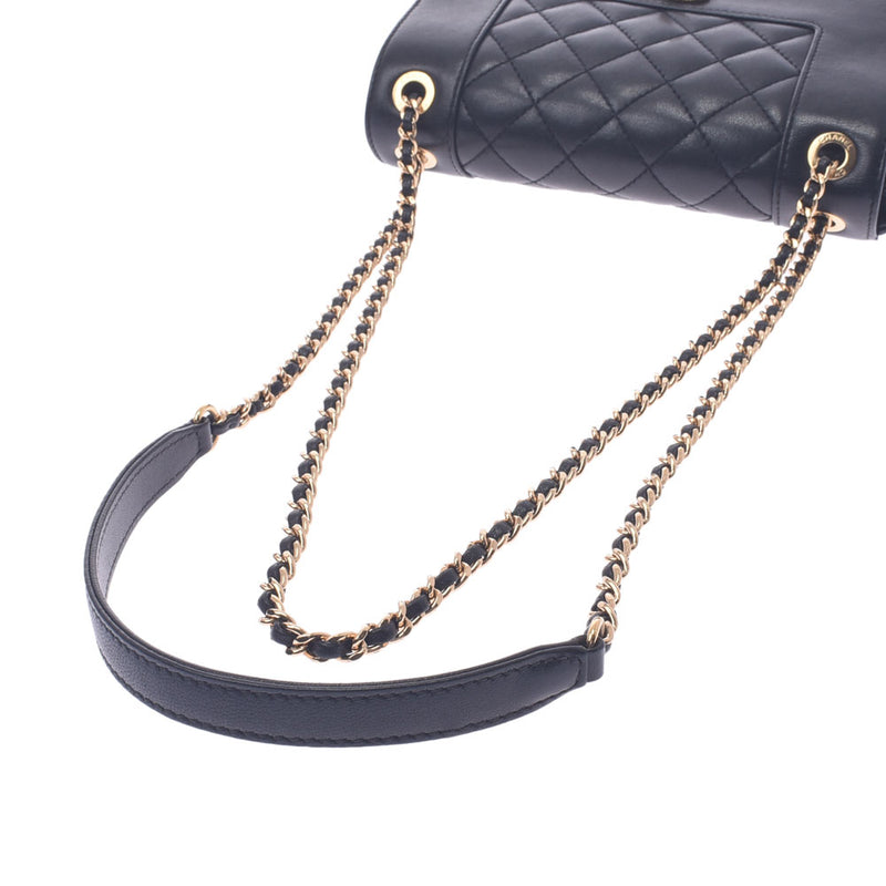 Chanel Chanel Matrasse Chain Shoulder Black Gold Bracket Ladies Lamskin Shoulder Bag AB Rank Used Sinkjo
