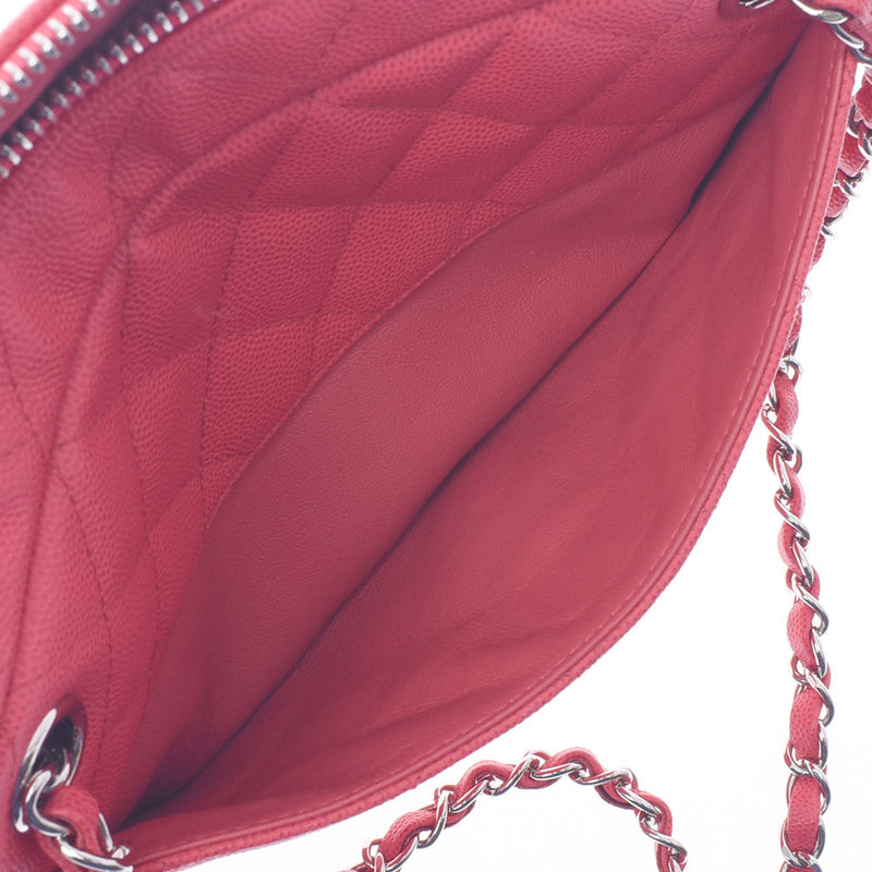 [母亲节Suume]银色展示使用的Chanel Chanel Matrasse链肩粉色鱼子酱皮肤单肩包新