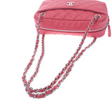 [母亲节Suume]银色展示使用的Chanel Chanel Matrasse链肩粉色鱼子酱皮肤单肩包新