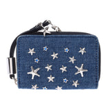 Jimmy Choo Jimmy Choo Star学习卡盒蓝色UniSEx Denim Coin Case AB排名使用水池