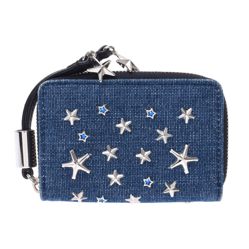 Jimmy Choo Jimmy Choo Star学习卡盒蓝色UniSEx Denim Coin Case AB排名使用水池