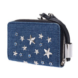 Jimmy Choo Jimmy Choo Star学习卡盒蓝色UniSEx Denim Coin Case AB排名使用水池