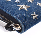 Jimmy Choo Jimmy Choo Star Study Card Case Blue Unisex Denim Coin Case AB Rank Used Sinkjo