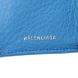 BALENCIAGA バレンシアガ ペーパーミニウォレット ブルー 391446 ユニセックス カーフ 三つ折り財布 Bランク 中古 銀蔵