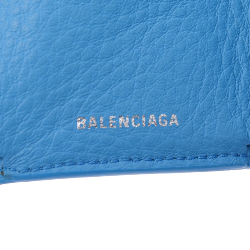 Balenciaga Valenciaga Paper Mini Wallet Blue 391446 Unisex Curf Three Folded Wallet B Rank Used Silgrin