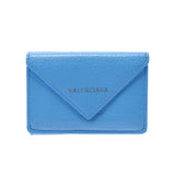 Balenciaga Valenciaga Paper Mini Wallet Blue 391446 Unisex Curf Three Folded Wallet B Rank Used Silgrin