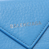 Balenciaga Valenciaga Paper Mini Wallet Blue 391446 Unisex Curf Three Folded Wallet B Rank Used Silgrin
