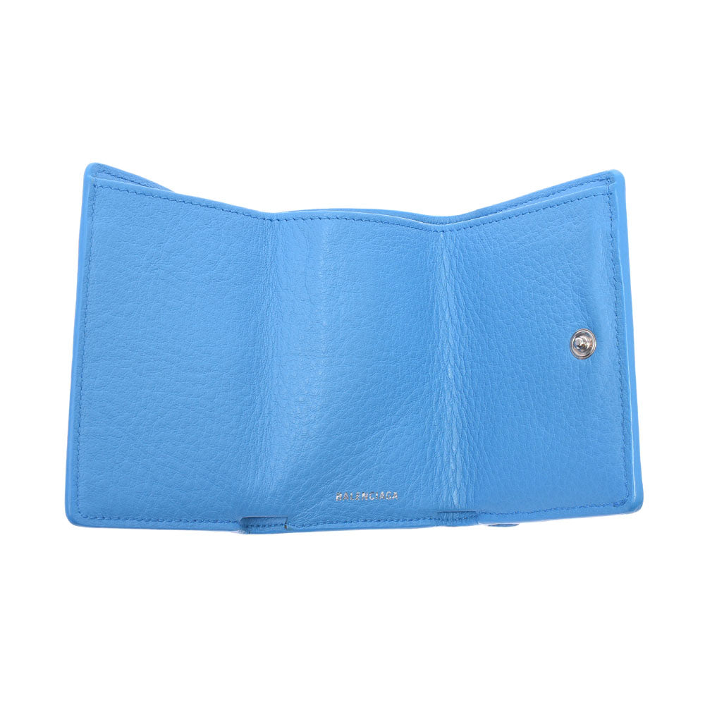 バレンシアガペーパーミニウォレット ブルー ユニセックス 三