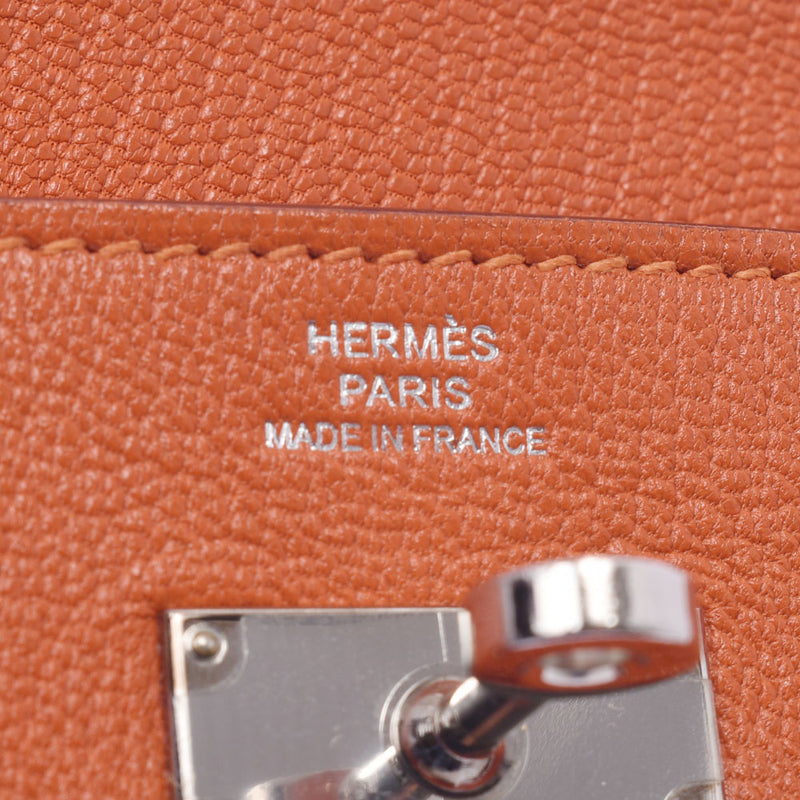Hermes Hermes Kelly Wallet Hoo Silver Bracket X Engraved (around 2016) Ladies S-Length Wallet A-Rank Used Sinkjo