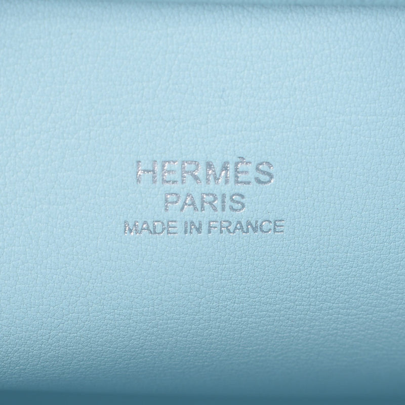 HERMES エルメス ミニプリュム ブルーアトール シルバー金具 A刻印(2017年頃) レディース ヴォースイフト ハンドバッグ Aランク 中古 銀蔵