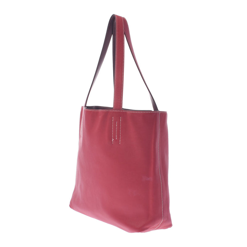 HERMES Hermes Deuxence 28 Rouge Ash/Rouge Kazak □Q Engraved (circa 2013) Unisex Vau kissim Tote Bag AB Rank Used Ginzo