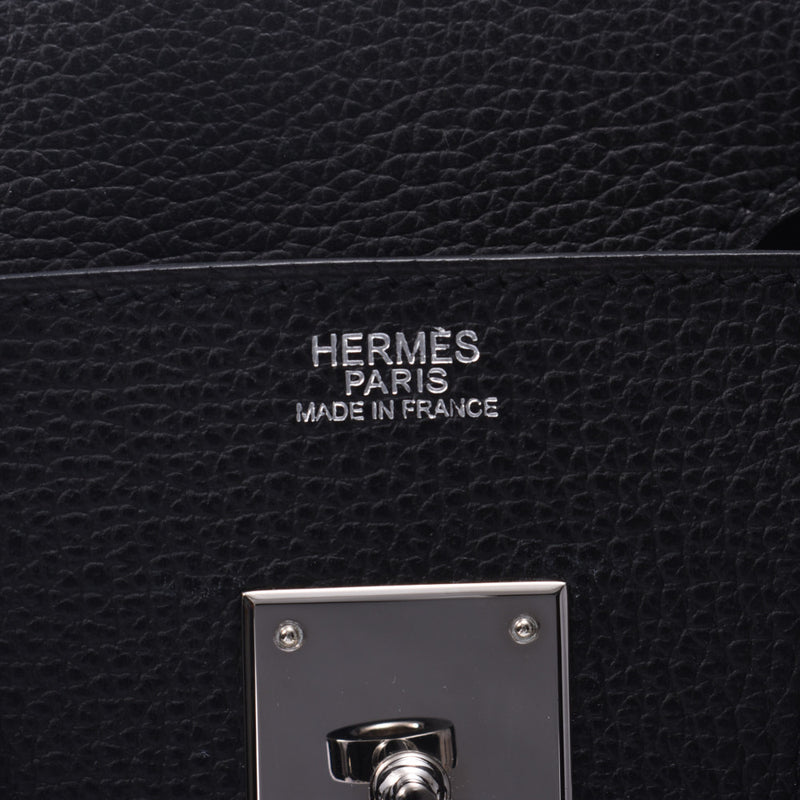 Hermes Hermes Burkin 30 Black Silver Bracket □ L Handle (around 2008) Women's Vash Liege Handbag A-ranked second-hand sinkjo