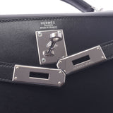 Hermes Kerry 32 outfitched 2WAY black silver hardware embroidery box