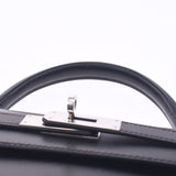 Hermes Kerry 32 outfitched 2WAY black silver hardware embroidery box