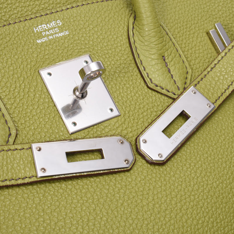 Hermes Birkin bag 30 anise green silver hardware