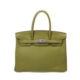 Hermes Birkin bag 30 anise green silver hardware