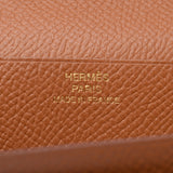 HERMES Hermes Bear Gold, Gold Gold, Gold, Gold, Gold, and D, in 2019, Unsex Vau-Epson, the long wallet, purse, A-rank, used silver.